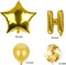 Happy Birthday Balloon Banner Golden Letters Set Mylar Balloon Birthday Party Supplies